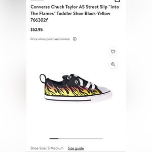 Converse “slip into the flame” baby size 3